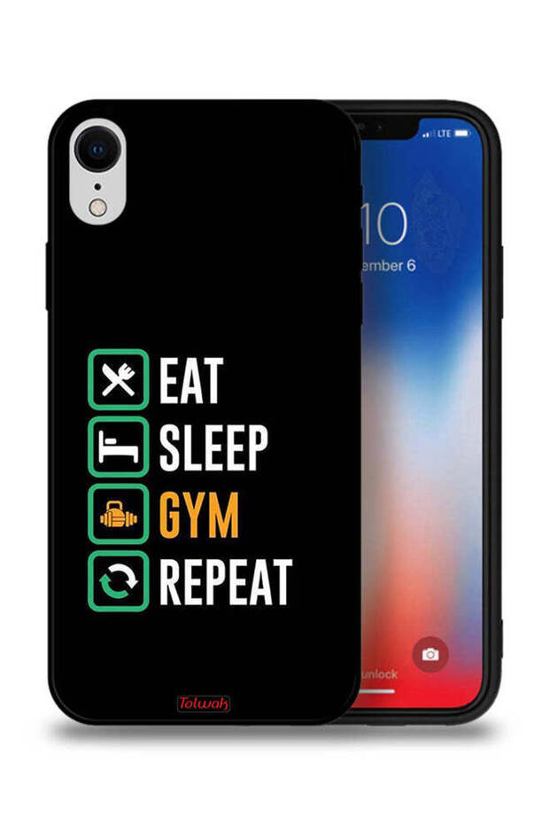 جراب حماية لجهاز Apple iPhone XR - Eat Sleep Gym Repeat