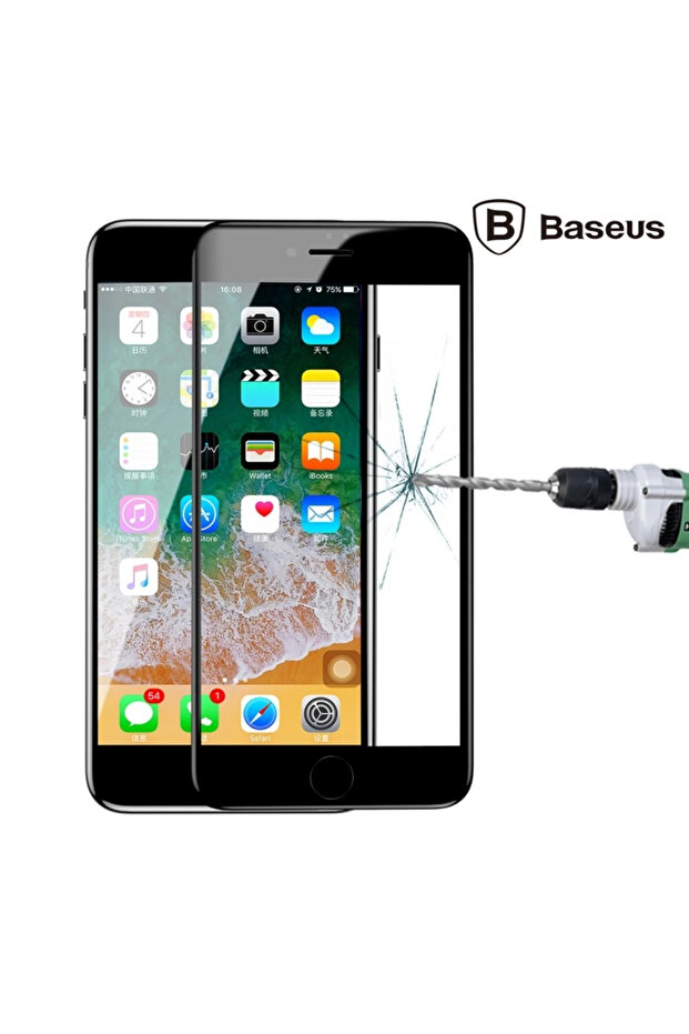 واقي شاشة زجاجي منحني مقاوم للكسر لهاتف آيفون 7 8 بلس 4D