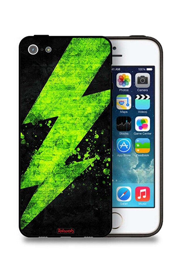 جراب حماية لجهاز Apple iPhone 5/5s/SE بنمط كهربائي