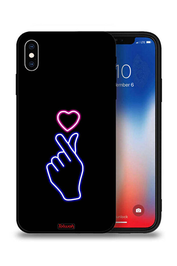 جراب حماية من Apple iPhone XS Max بتصميم قلب مزخرف