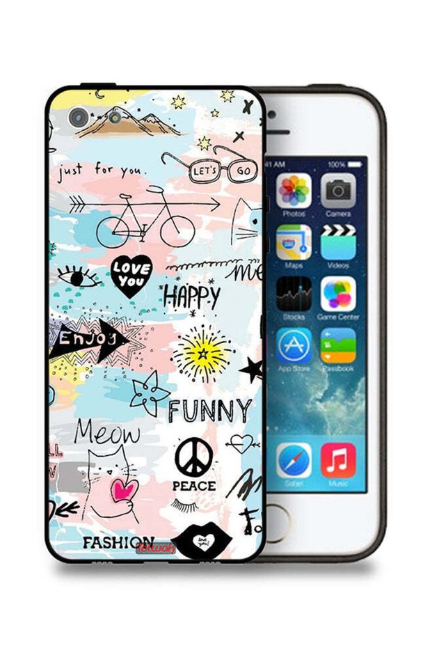 غطاء حماية لجهاز Apple iPhone 5/5s/SE بشعار Love You