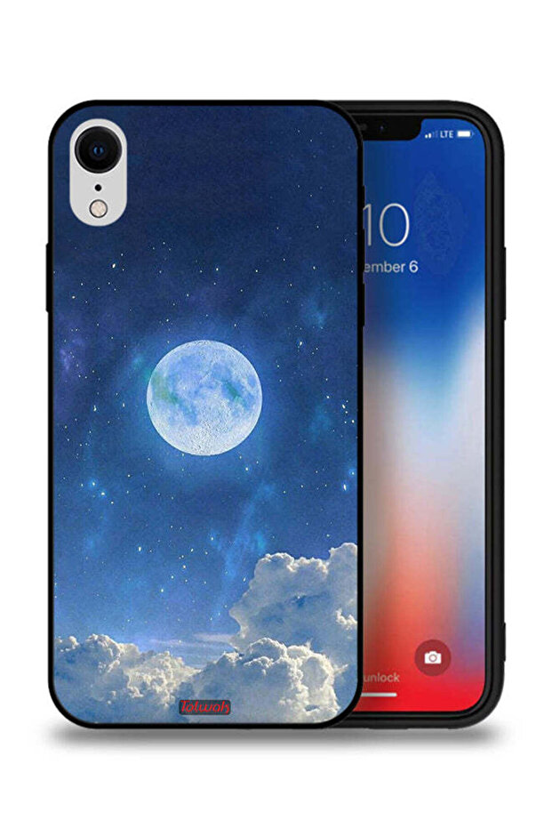 غطاء حماية لجهاز Apple iPhone XR - غيوم القمر - 1
