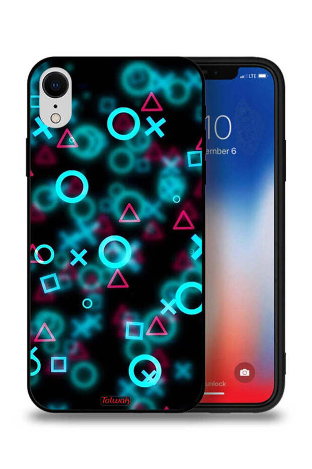 جراب حماية لجهاز Apple iPhone XR بأيقونات لعبة Squid صغيرة