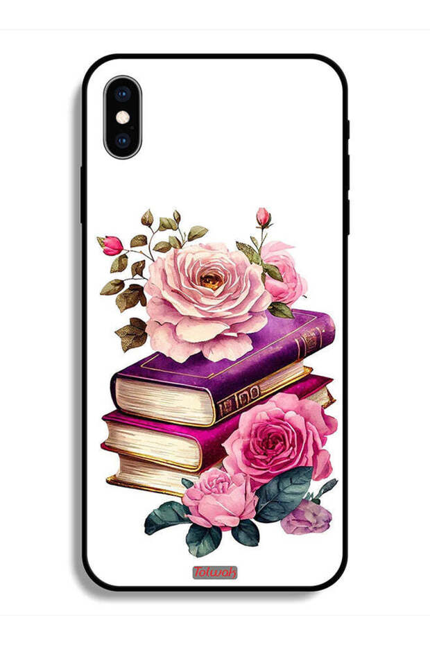 Protective Case For Apple iPhone X Roses And Books