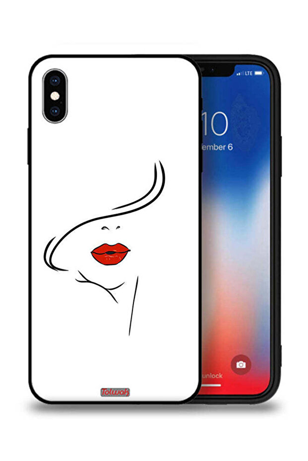 جراب حماية لجهاز Apple iPhone XS بتصميم وجه فتاة