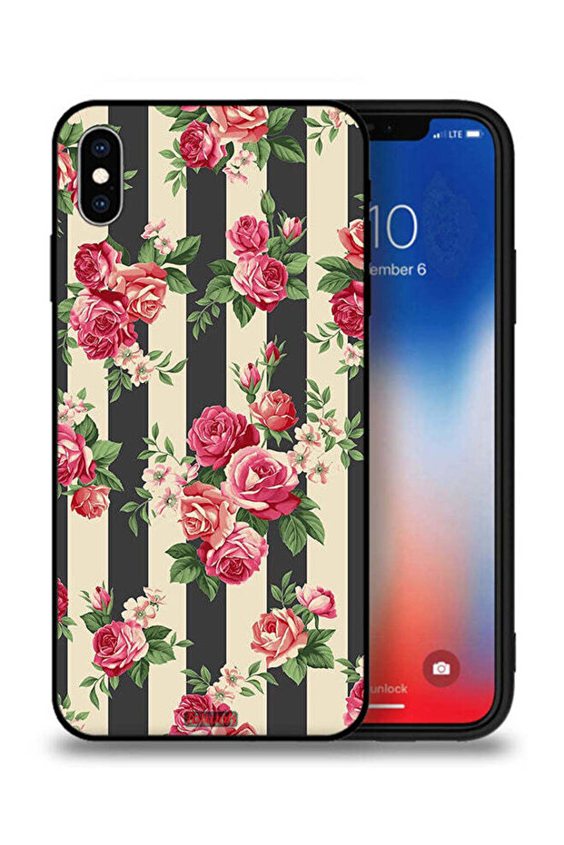 غطاء حماية لجهاز Apple iPhone XS بنقشة الورود - 1