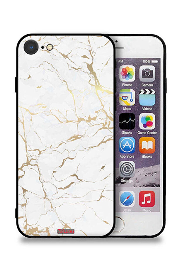 غطاء حماية لجهاز Apple iPhone 7 بنمط رخامي - 1