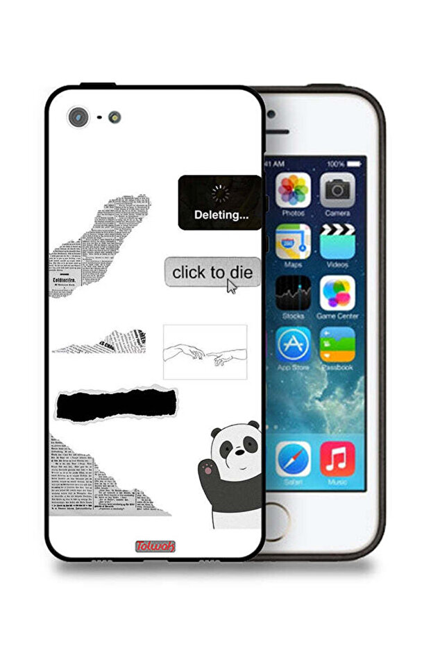 غطاء حماية لجهاز Apple iPhone 5/5s/SE بتصميم باندا