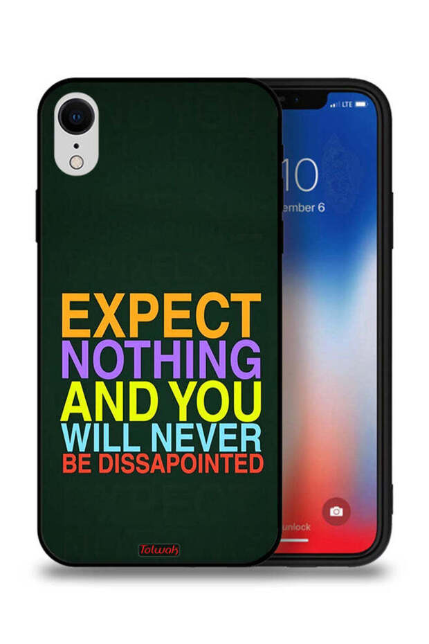 جراب حماية لجهاز Apple iPhone XR لا تتوقع شيئًا ولن تشعر بخيبة الأمل أبدًا