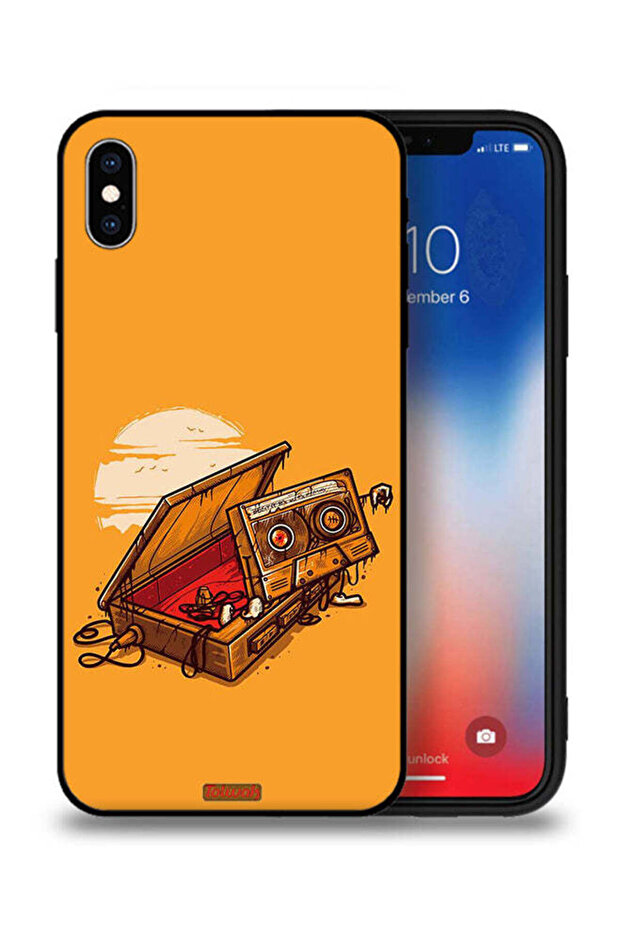 غطاء حماية لجهاز Apple iPhone XS Max بتصميم شريط كاسيت وشريط لاصق