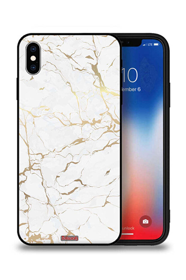 غطاء حماية لجهاز Apple iPhone XS بنمط رخامي - 1