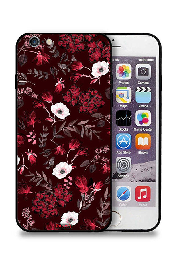 غطاء حماية لجهاز Apple iPhone 6 Plus/6s Plus مزين بزهور صغيرة وأوراق استوائية