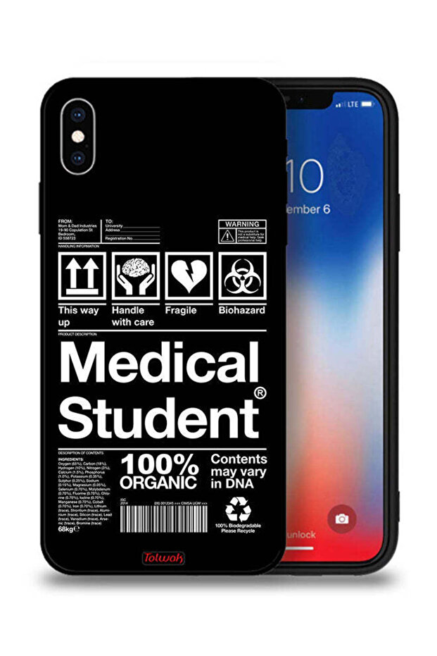 جراب حماية لجهاز iPhone XS Max من Apple، ملصق طالب الطب