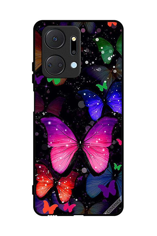 غطاء حماية لهاتف Honor X7a بنقشة الفراشات