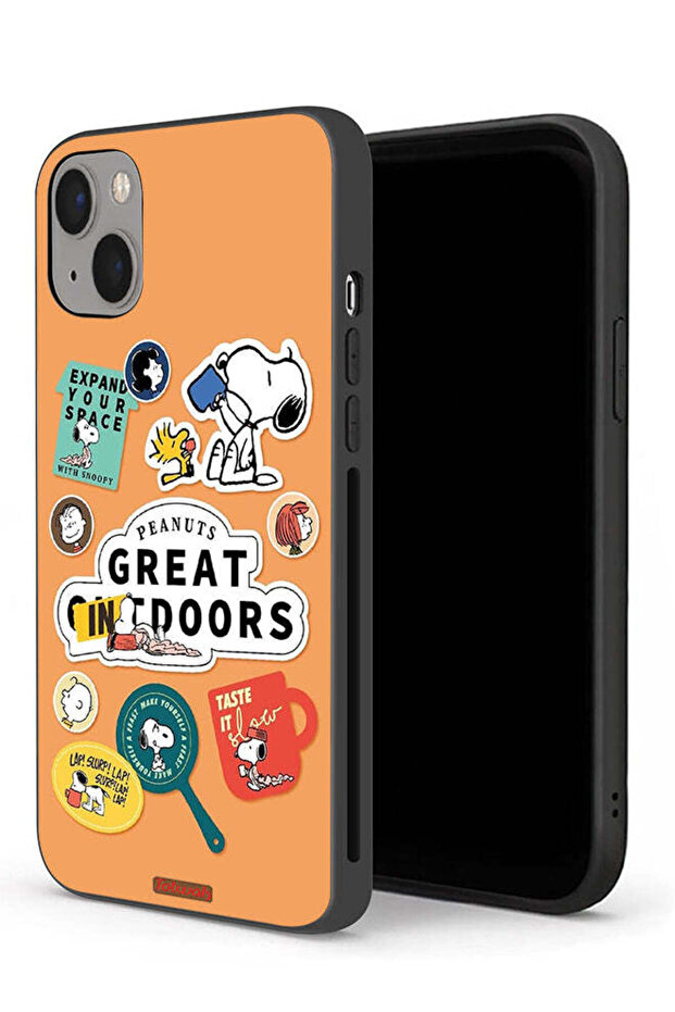 جراب حماية لجهاز Apple iPhone 13 mini بملصقات الفول السوداني