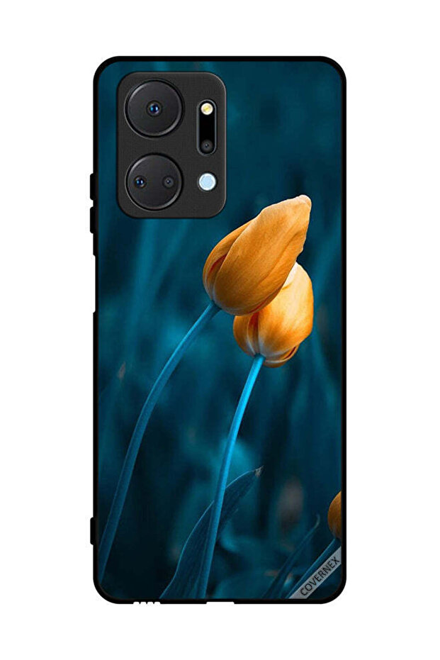 غطاء حماية لهاتف Honor X7a مع زهرتين لطيفتين