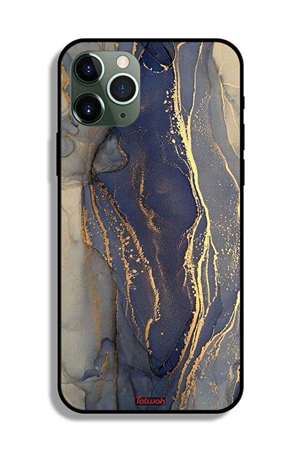 غطاء حماية لجهاز Apple iPhone 11 Pro بنمط رخامي لامع - 2