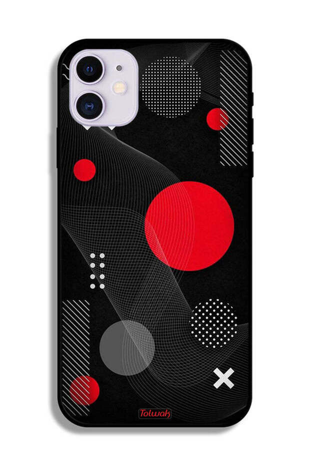 جراب حماية لجهاز Apple iPhone 11 بنمط دائري ومتقاطع - 2