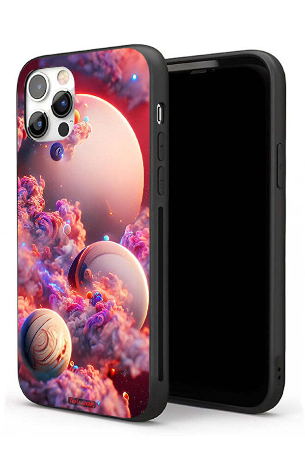 غطاء حماية لجهاز Apple iPhone 11 Pro Max بطبعة غيوم وفن تجريدي