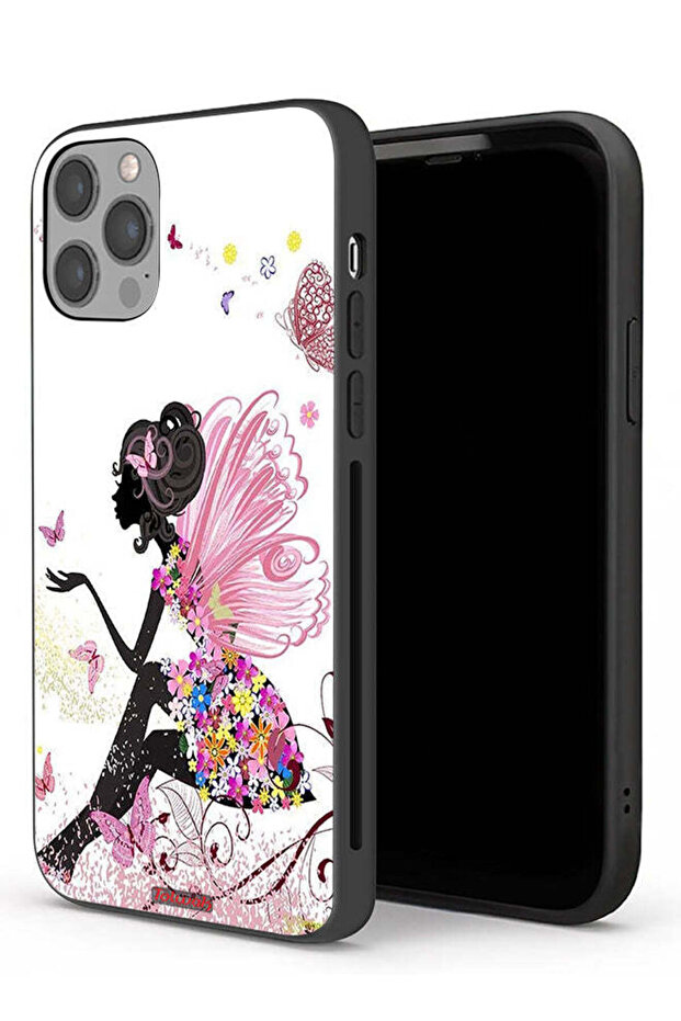 جراب حماية لجهاز Apple iPhone 12 Pro Max بتصميم فتاة الفراشة