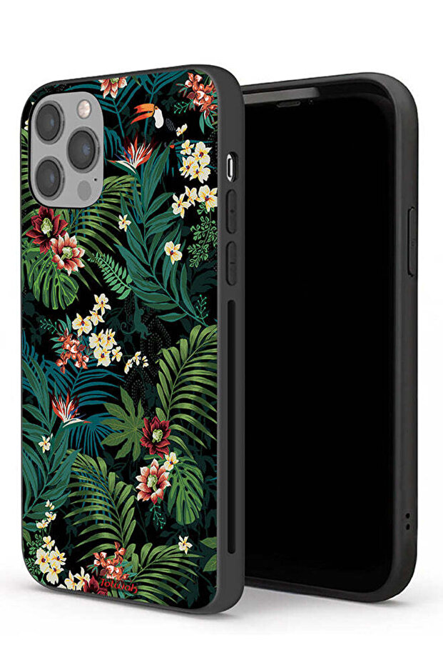 غطاء حماية لهاتف Apple iPhone 12 Pro Max بنقشة أوراق استوائية