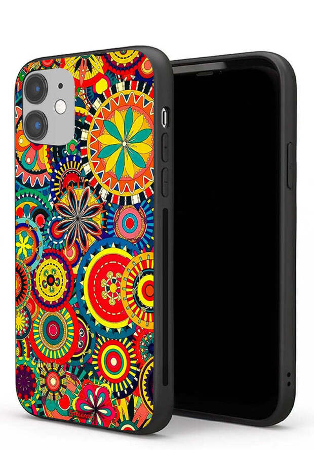 Apple iPhone 11 Protective Case Colorful Mandala Pattern