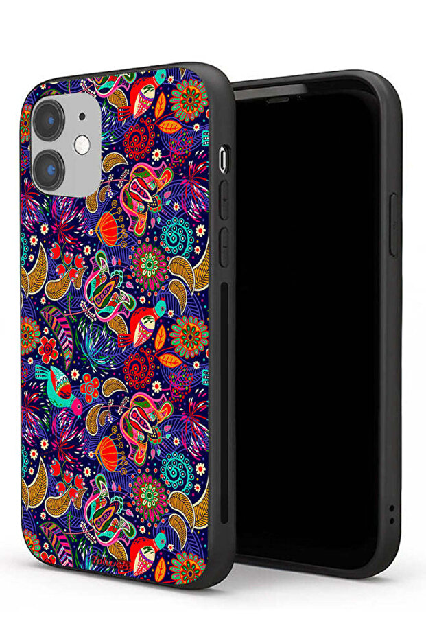 Apple iPhone 11 Protective Case Pattern Colorful Birds Leaf Flowers