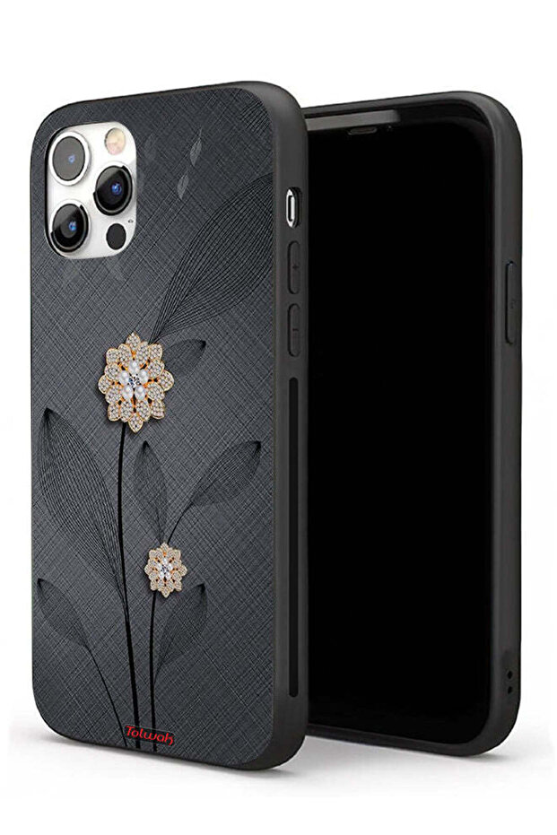 غطاء حماية لجهاز Apple iPhone 11 Pro Max بتصميم زهور ماسية