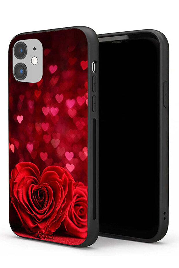 Apple iPhone 11 Protective Case Heart Flowers Abstract Art