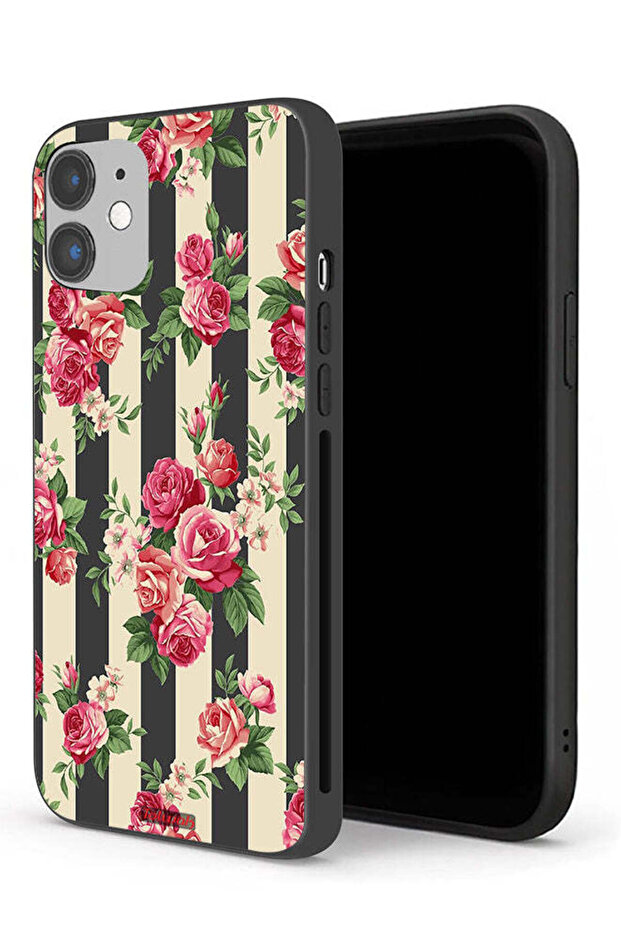 جراب حماية لجهاز Apple iPhone 12 بنقشة الورود - 1