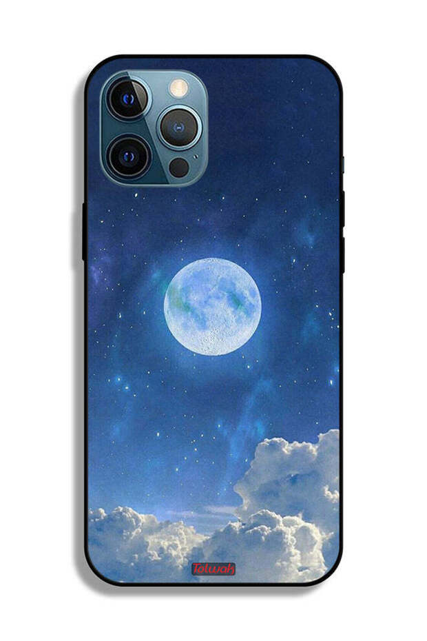 غطاء حماية لجهاز Apple iPhone 12 Pro بتصميم غيوم القمر - 2