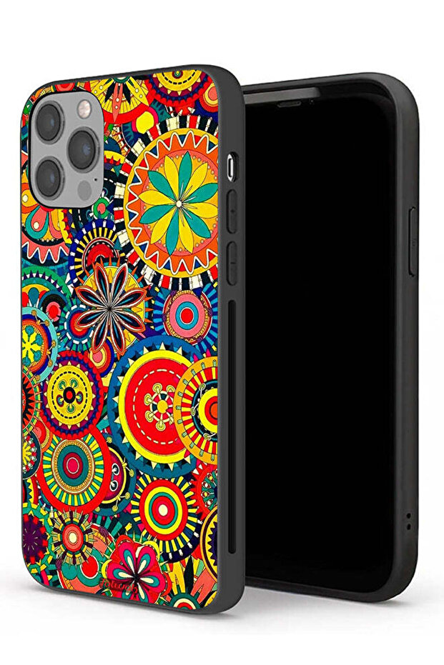جراب حماية لجهاز Apple iPhone 12 Pro Max بنمط ماندالا ملون