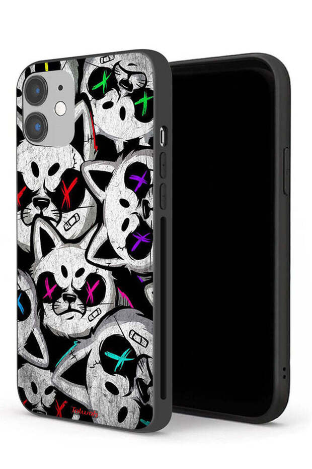 جراب حماية لجهاز Apple iPhone 12 بتصميم قطط مارشميلو