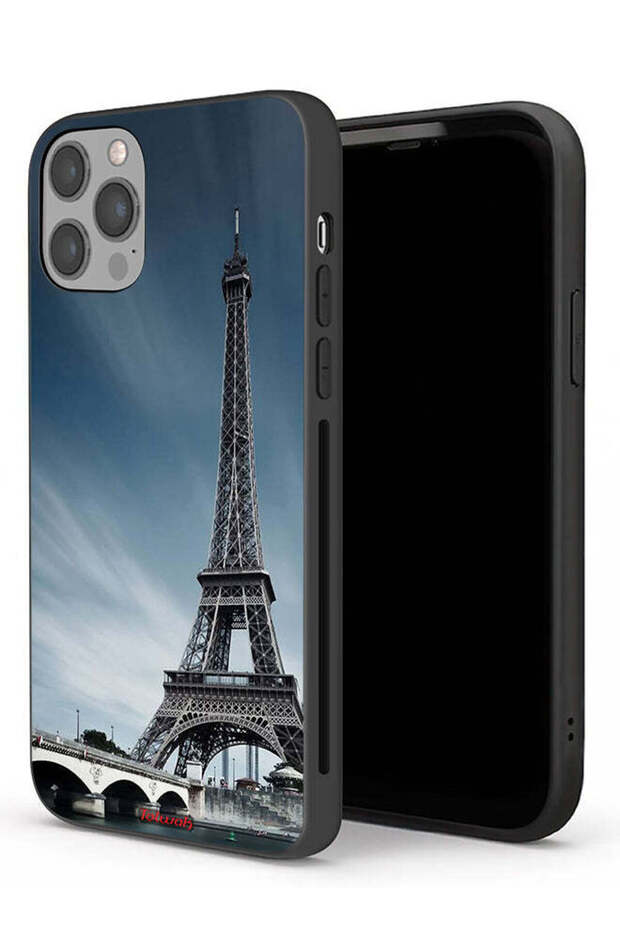 غطاء حماية لجهاز ابل ايفون 12 برو ماكس بتصميم برج ايفل - 1