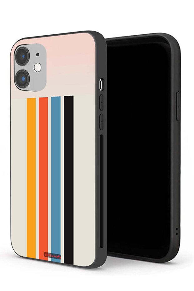 جراب حماية لجهاز Apple iPhone 12 بنمط خطوط مستقيمة - 1