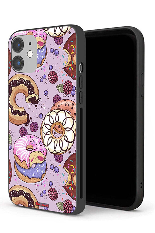 غطاء حماية لجهاز Apple iPhone 12 بتصميم فن الدونات