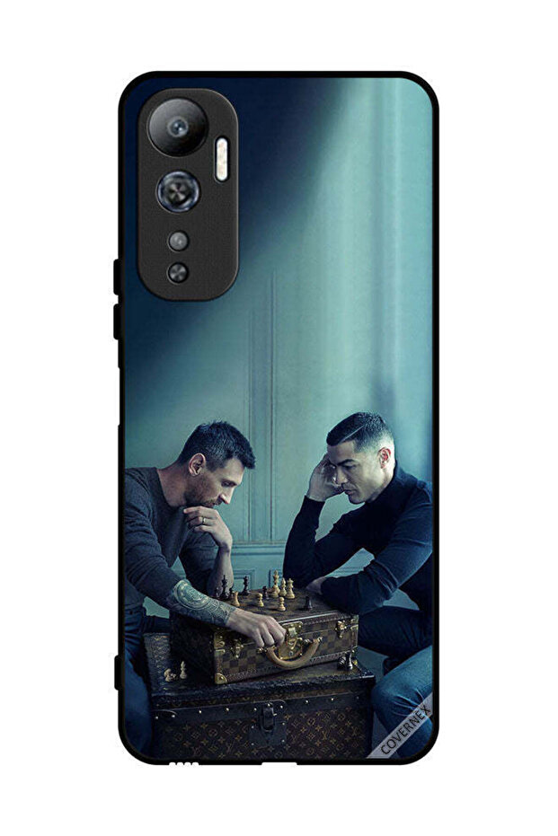 غطاء حماية لهاتف Infinix Hot 20 ميسي ضد رونالدو يلعبان الشطرنج
