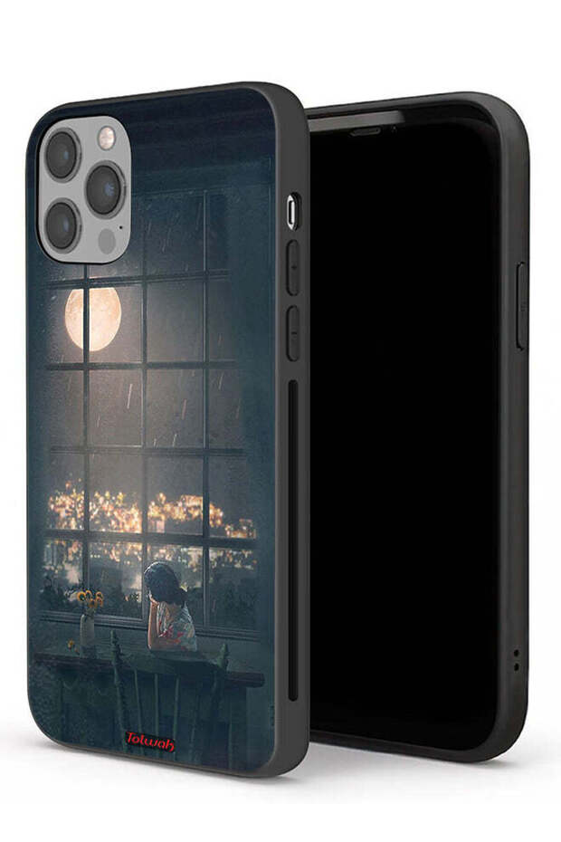 غطاء حماية لجهاز Apple iPhone 12 Pro Max مع صورة القمر
