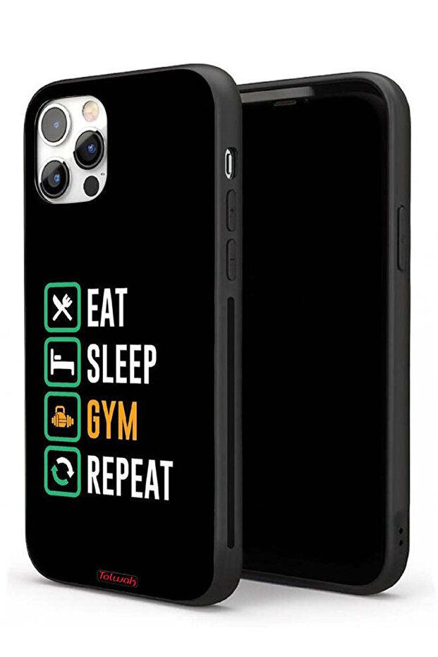جراب حماية لجهاز Apple iPhone 11 Pro Max، تناول الطعام، النوم، ممارسة الرياضة، التكرار