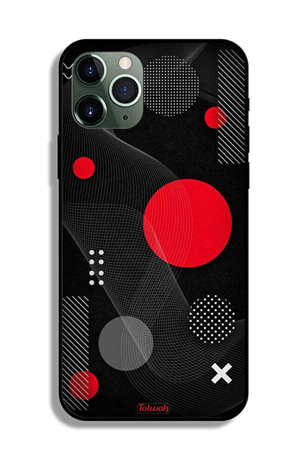 جراب حماية لجهاز Apple iPhone 11 Pro Max بنمط دائري ومتقاطع - 2