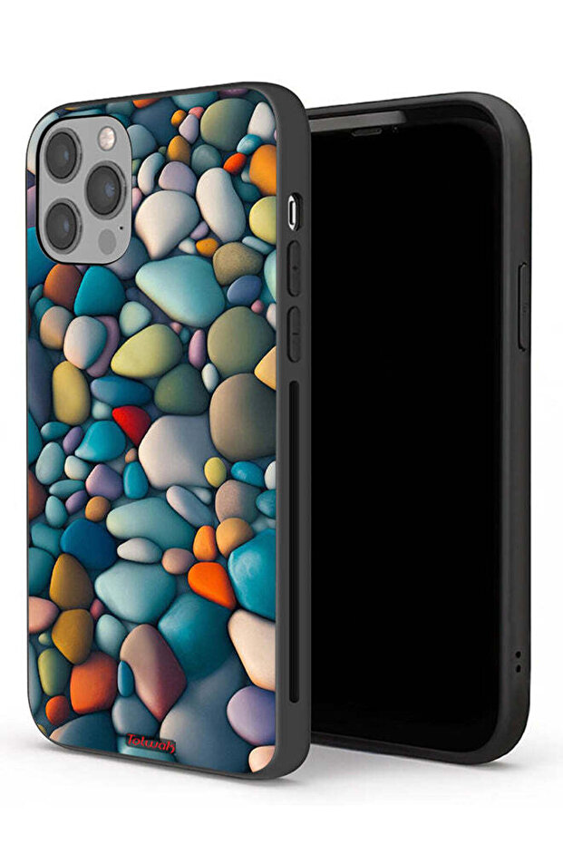 جراب حماية لجهاز Apple iPhone 12 Pro Max بنمط تجريدي من الأحجار