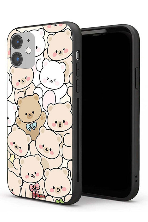 جراب حماية لجهاز Apple iPhone 11 بنقشة الدببة - 1