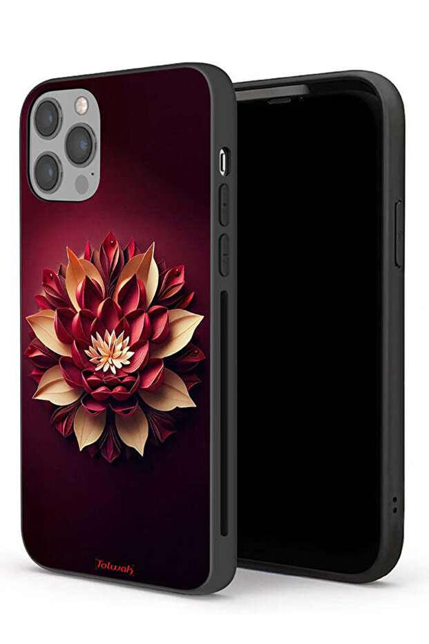 جراب حماية لجهاز Apple iPhone 12 Pro Max بتصميم زهور تجريدية