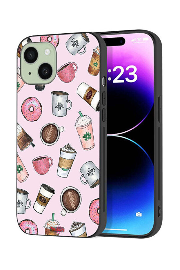 Apple iPhone 15 Plus Protective Case Cover Coffee Lover Art