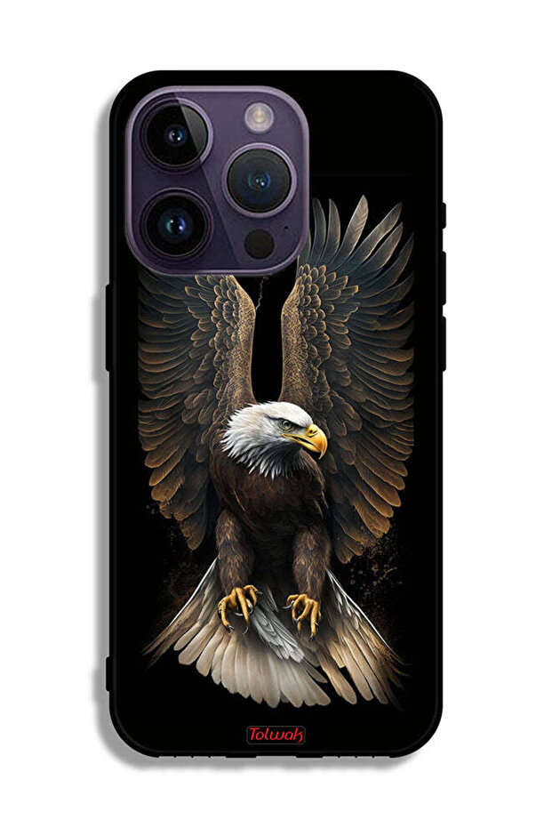 غطاء حماية لجهاز Apple iPhone 14 Pro بتصميم أجنحة النسر المنتشر - 2