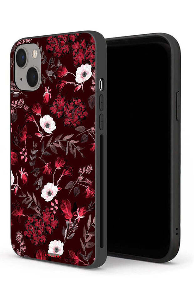 جراب حماية لجهاز Apple iPhone 13 mini بنقشة زهور صغيرة وأوراق استوائية
