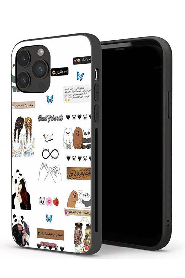 جراب حماية لجهاز Apple iPhone 13 Pro مع اقتباسات وملصقات باللغة العربية