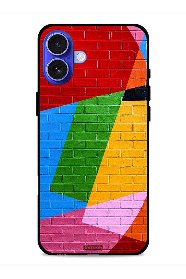غطاء حماية لجهاز Apple iPhone 16 Plus برسومات جدارية ملونة