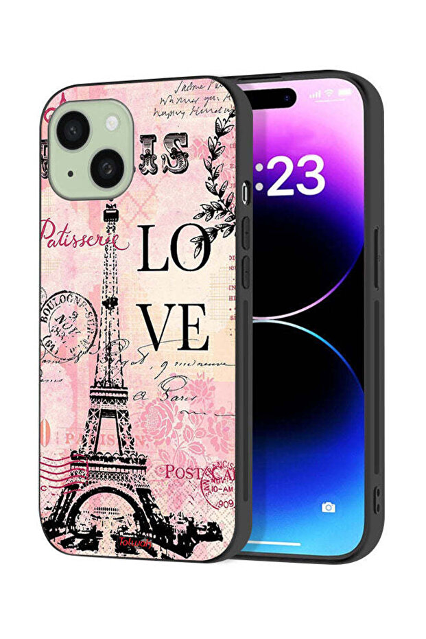 Apple iPhone 15 Plus Protective Case Cover Paris Love