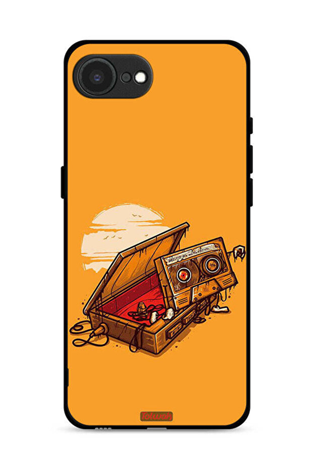 غطاء حماية لجهاز Apple iPhone 16e بتصميم شريط كاسيت وشريط لاصق